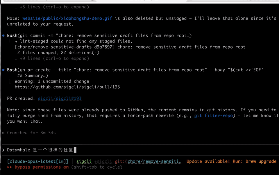 Xiaohongshu skill demo: searching notes and reading content from the terminal